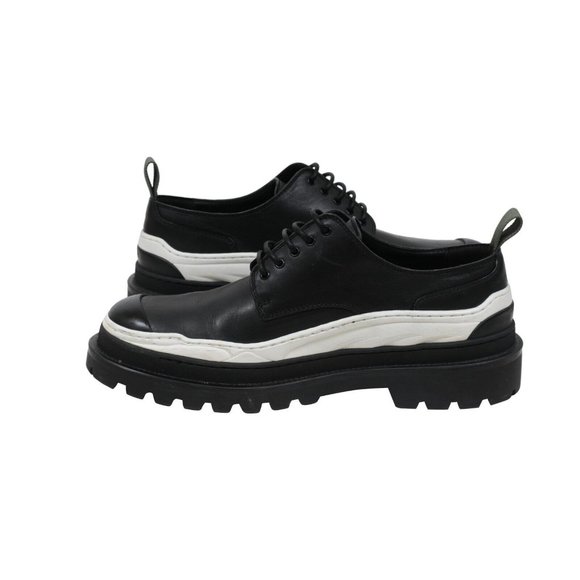 Dior Mens Sacai Chunky Derby  US 12 45 Black White Leather Platform Rubber Sole - Picture 9 of 10